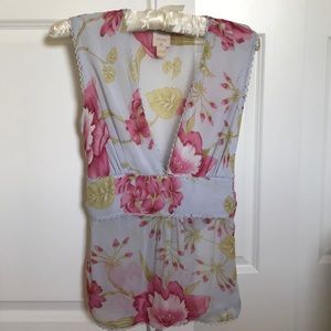 Plenty - sheer floral sleeveless top